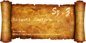 Szigeti Zamfira névjegykártya
